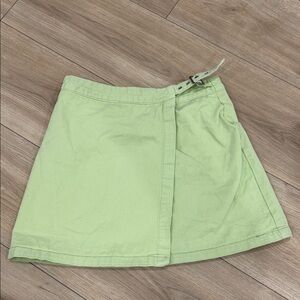 Mint Green Mini Skirt with Buckle Detail